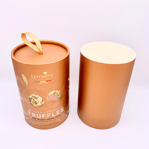 Caja de Embalaje de Chocolate de Lujo Personalizada de Alta Gama, Cilindro de Papel Marrón, Tubo Vacío para Embalaje de Bombones y Trufas - Product Image 4