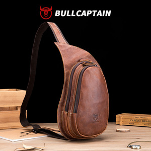 BULLCAPTAIN กระเป๋าหนังสะพายข้างผู้ชายหนังเครซี่ฮอร์สกระเป๋าคาดหน้าอกแฟชั่นใหม่กระเป๋าใส่บัตรอเนกประสงค์กระเป๋าใส่โทรศัพท์มือถือ - Product Image 1