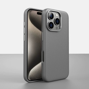 เคสป้องกันหนังแท้สำหรับ iPhone 16 PRO MAX รุ่นใหม่15ป้องกันการตกกระแทกสำหรับเคสโลหะแม่เหล็ก - Product Image 6