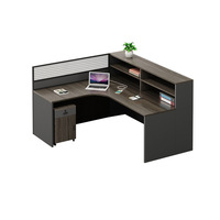 Ensemble de bureaux de direction minimalistes en forme de bar pour entreprises, 4 places et 6 places doubles, avec ceinture amovible pour le personnel de bureau
