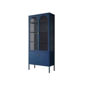 Wholesale Top quality metal cupboard household storage cabinet kitchen cabinets living room cabinet Blue