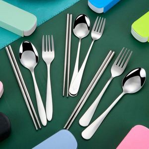 Juego de Cubiertos Portátil de Acero Inoxidable con Cuchara, Tenedor y Palillos para Viajes, Campamentos y Regalos Promocionales - Product Image 3