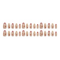 Z1389 Faux ongles à presser blancs motif fleur de glace, pois et fraises, style français, style INS mignon, en ABS de qualité supérieure, vente en gros, en stock