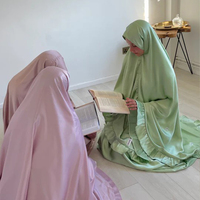 Ensemble de Robe de Prière Musulmane Abaya Jilbab 2 Pièces Volants Dubaï Télékoeng Malaisie Vêtements Modestes Aïd Ramadan 2025