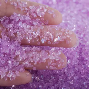Hisenlee 100G Crushed Glass Irregular Stone Chunky Sequins Iridescent Flakes For DIY Epoxy Resin Nail Art 2-4MM Embellishment