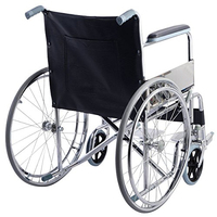 Fauteuil Roulant Manuel Standard Haut de Gamme en Acier Chromé 809, Idéal pour les Soins de Santé
