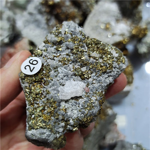 Tự Nhiên Thô Chalcopyrite Mẫu Vật Khoáng Vật Đá Đồng Nguyên Pyrit Và Tinh Thể Thạch Anh - Product Image 3