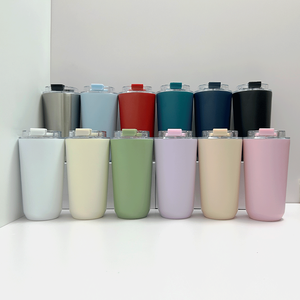 insulated travel mug16oz 480ml Small sip-through lid Leak-proof <b>mugs</b> customizable Multiple color options thermal <b>mug</b> - Product Image 1