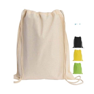 Sac à dos en toile de coton réutilisable et écologique avec cordon de serrage, grande capacité, personnalisable avec logo, idéal pour le shopping et la gym - Product Image 1