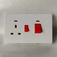 Prise murale standard britannique 13A avec double port USB Type-C, interrupteur unipolaire 1/2/3 gang, blanc, universelle 5 broches