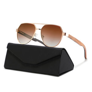 2025 mode Boutique haute qualité nouvelle mode Double pont bois lunettes de soleil pour femmes et hommes verres polarisés cadre en métal - Product Image 3