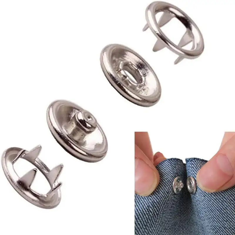 Acessórios de vestuário com anel de metal com cinco garras, botão de pressão com tampa de metal de 9,5 mm e cinco pinos, com tampa personalizada