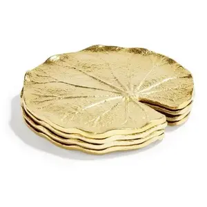Juego de platos para servir en forma de hoja chapada en oro de alta calidad, ecológico, mejora la experiencia gastronómica, sirve pequeños bocados de frutas - Product Image 1