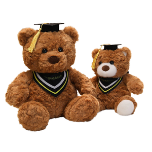 Poupée ours en peluche assis de petite taille Jouet en peluche super doux pour étudiants diplômés médecins; Cadeau - Product Image 1