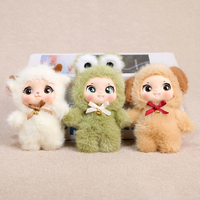 Porte-clés pendentif en peluche super douce en forme d'animal, 15 cm, en coton PP écologique, design mignon, cadeau d'anniversaire