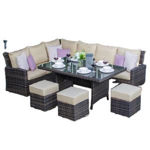 เฟอร์นิเจอร์หวายโพลีหวายสังเคราะห์สำหรับรับประทานอาหารในร่มและกลางแจ้งที่ทันสมัยสำหรับลานสวน - Product Image 5