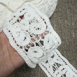 Rifiniture di lusso all'ingrosso di larghezza 8.5cm ricamate in cotone per abiti da sposa abbigliamento artigianale accessori - Product Image 6