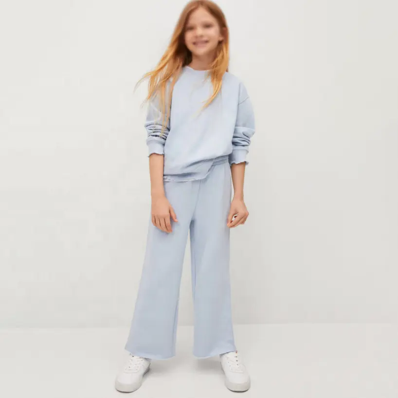 Tenue scolaire pour enfant style français en coton, ensemble 2 pièces, jupe-culotte et pantalon Long, passe-partout, col ras du cou