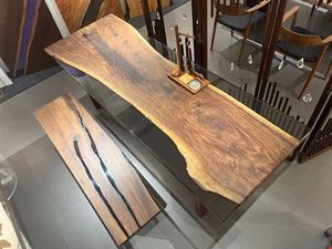 Solido legno noce nero lastra <span class=keywords><strong>da</strong></span> tavolo in resina moderna Set di mobili per la casa <span class=keywords><strong>cucina</strong></span> <span class=keywords><strong>da</strong></span> <span class=keywords><strong>pranzo</strong></span> Bar <span class=keywords><strong>soggiorno</strong></span> di qualità per banchetti - Product Image 3