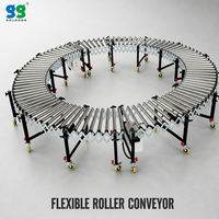Système de convoyeur à rouleaux flexible GOLDGUN, convoyeur à rouleaux motorisé réglable non alimenté pour le tri et le chargement en logistique express
