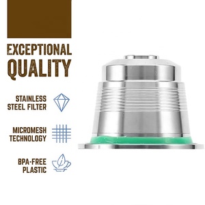 Wholesale Refillable Coffee Capsule Stainless Steel Reusable Capsules with Lid for Machine - Product Image 2
