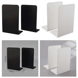 Fermalibri portatili in metallo per la casa e l'ufficio 2 pezzi nero per scaffali supporti per scaffali per la cancelleria della camera da letto - Product Image 5