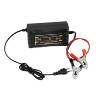 Pantalla en tiempo Real de voltaje y corriente, carga rápida inteligente, 12V/6A, cargador de batería de plomo-ácido