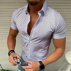 <span class=keywords><strong>Chemise</strong></span> décontractée d'été à manches courtes pour <span class=keywords><strong>homme</strong></span>, à simple boutonnage, avec imprimé à <span class=keywords><strong>pois</strong></span> - Product Image 2