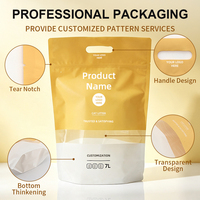 Sac personnalisé imprimé robuste et résistant à l'humidité avec poignée découpée, fenêtre transparente, 7L, pour litière pour chat et aliments pour animaux, design bicolore, OEM