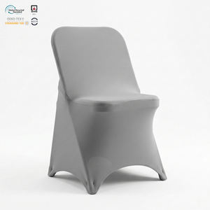 Funda de Lujo Gris Elástica de Spandex para Silla Plegable, para Bodas y Banquetes de Hotel, Duradera y Ecológica, para Recepciones - Product Image 1