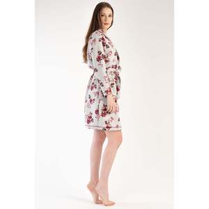 Robe courte matelassée à col châle et manches longues pour femme – Vêtement de nuit confortable - Product Image 2