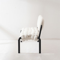 Vente en gros de causeuse maison usine moderne nordique boucle tissu blanc causeuse simple canapé de salon 2 places