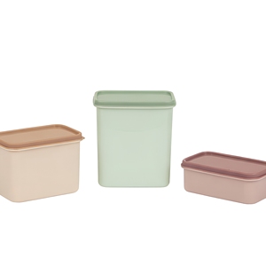 NDURO SS4602 Square Food Storage Containers Airtight Plastic Lids Freshness Preservation Stackable <b>Freezer</b> Safe Minimalist - Product Image 1