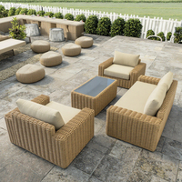 OEM/ODM Ensemble de canapés modulaires d'extérieur en aluminium Ensemble de meubles de jardin en rotin