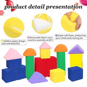 Blocs empilables doux aux couleurs vives, en tissu velours de qualité supérieure, housse lavable, jouets d'escalade pour tout-petits, pour l'intérieur - Product Image 4