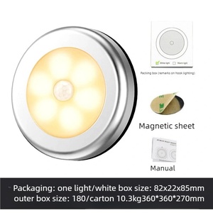 Hiện Đại 6 Led ánh sáng ban đêm tự động On/Off Stick-On cho bất cứ nơi nào Pin hoạt động không dây LED cảm biến chuyển động tủ đèn 5V - Product Image 5