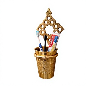 Luxury Italian Bathroom Sets Accessories Wall Mount Vintage <b>Toothbrush</b> <b>Holder</b> Glass With Wall Hook Wholesale Price - Product Image 1