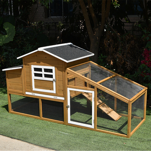 โรงเรือนเลี้ยงไก่ไม้กลางแจ้ง ขายส่ง โรงเรือนไก่ขนาดใหญ่แบบฟาร์ม พร้อมกล่องวางไข่ พื้นที่วิ่งเล่น คอกไก่ - Product Image 2