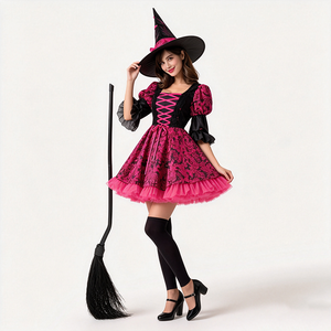 <span class=keywords><strong>Disfraz</strong></span> <span class=keywords><strong>de</strong></span> <span class=keywords><strong>Bruja</strong></span> Rosa y Negra para Halloween, Vestido Corto para Mujer Adulta, <span class=keywords><strong>Disfraz</strong></span> <span class=keywords><strong>de</strong></span> <span class=keywords><strong>Bruja</strong></span> con Sombrero <span class=keywords><strong>de</strong></span> <span class=keywords><strong>Bruja</strong></span> - Product Image 4