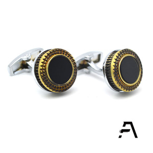 黒アゲイトラウンドメタルカフスボタン東莞ファンシー結婚パーティーアニバーサリービジネスギフト - Product Image 4