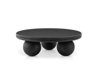 Meubles de salon modernes, table basse centrale noire, pieds boule ronds nordiques, table basse en bois