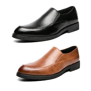 Chaussures habillées pour hommes, grandes tailles 38-48, mocassins pour soirée, mariage, marron, noir - Product Image 1