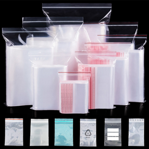 Sacs en poly à fermeture éclair refermables en plastique transparent avec fermeture à glissière refermable - Product Image 3