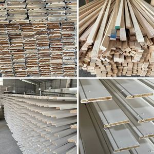 Plinthe <span class=keywords><strong>en</strong></span> <span class=keywords><strong>bois</strong></span> de pin massif blanc au design moderne, plinthe apprêtée pour la décoration intérieure de villa écologique - Product Image 4