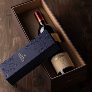 Tùy chỉnh in logo có thể tái chế sang trọng có thể gập lại giấy gấp bao bì Quà Tặng uống chai rượu vang đỏ Whisky hộp giấy cho rượu vang - Product Image 3