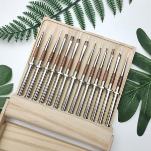Набор кистей для дизайна ногтей класса люкс: металлическая ручка, обжимной наконечник, нейлоновая щетина, с возможностью нанесения логотипа, плоские и овальные кисти для гель-лака - Product Image 3