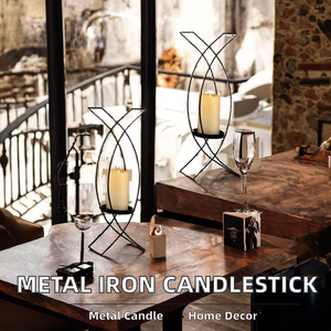 Restaurant Home Sconce <b>Candlestick</b> <b>Holder</b> Iron Decoration - Product Image 2