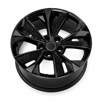 Jantes en alliage forgé noires brillantes à 5 branches en nid d'abeille, avec PCD, ET et CB personnalisés pour véhicules Euro et JDM