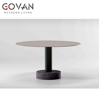 Ensemble de table à manger de jardin moderne, structure en aluminium, résistant aux intempéries, mobilier d'extérieur pour patio, balcon, moments de détente