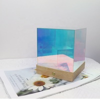 Lampe de bureau acrylique Cube 3D colorée, pièces, Rechargeable, avec batterie, Illusion lumineuse, éclairage d'intérieur, pour décoration intérieure